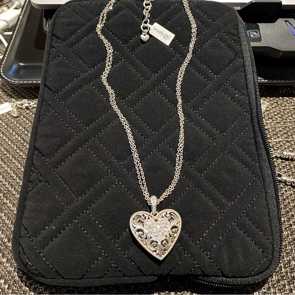 BRIGHTON Kaytana XOXO Heart Necklace - Silver - Style JL2451 - NWT